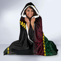Vanuatu Indipendens Dei Hooded Blanket Boars Tusk and Melanesian Warrior Hibiscus LT03 - Polynesian Pride