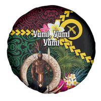 Vanuatu Indipendens Dei Spare Tire Cover Boars Tusk and Melanesian Warrior Hibiscus LT03 - Polynesian Pride
