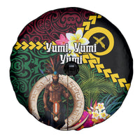 Vanuatu Indipendens Dei Spare Tire Cover Boars Tusk and Melanesian Warrior Hibiscus LT03 - Polynesian Pride