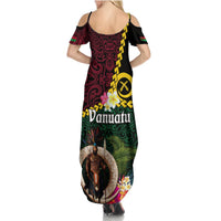 Vanuatu Indipendens Dei Summer Maxi Dress Boars Tusk and Melanesian Warrior Hibiscus LT03 - Polynesian Pride