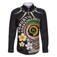 Vanuatu Independence Day Family Matching Long Sleeve Bodycon Dress and Hawaiian Shirt Melanesian Tribal Pig Tusk with Tropical Plants