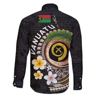 Vanuatu Independence Day Family Matching Off The Shoulder Long Sleeve Dress and Hawaiian Shirt Melanesian Tribal Pig Tusk with Tropical Plants