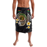 Vanuatu Independence Day Lavalava Melanesian Tribal Pig Tusk with Tropical Plants LT03 Black - Polynesian Pride