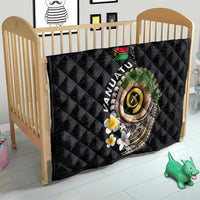 Vanuatu Independence Day Quilt Melanesian Tribal Pig Tusk with Tropical Plants