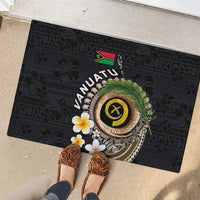 Vanuatu Independence Day Rubber Doormat Melanesian Tribal Pig Tusk with Tropical Plants LT03 - Polynesian Pride