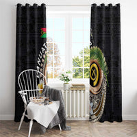 Vanuatu Independence Day Window Curtain Melanesian Tribal Pig Tusk with Tropical Plants