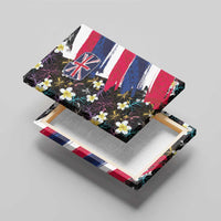 Hawaiian Flag Day Canvas Wall Art Tropical Flowers and Leaves LT03 - Polynesian Pride