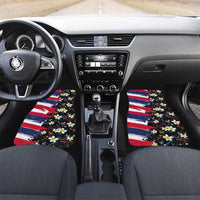 Hawaiian Flag Day Car Mats Tropical Flowers and Leaves