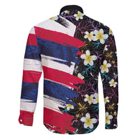 Hawaiian Flag Day Family Matching Mermaid Dress and Hawaiian Shirt Tropical Flowers and Leaves