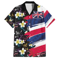 Hawaiian Flag Day Hawaiian Shirt Tropical Flowers and Leaves LT03 Black - Polynesian Pride