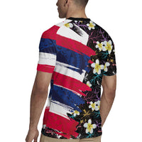 Hawaiian Flag Day Rugby Jersey Tropical Flowers and Leaves LT03 - Polynesian Pride