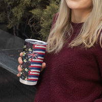 Hawaiian Flag Day Tumbler Cup Tropical Flowers and Leaves