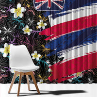 Hawaiian Flag Day Window Curtain Tropical Flowers and Leaves