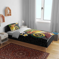 Vanuatu and Papua New Guinea Together Bedding Set Bird-of-paradise and Pig Tusk Melanesian Pattern