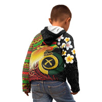 Vanuatu and Papua New Guinea Together Kid Hoodie Bird-of-paradise and Pig Tusk Melanesian Pattern