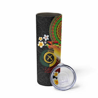 Vanuatu and Papua New Guinea Together Skinny Tumbler Bird-of-paradise and Pig Tusk Melanesian Pattern