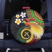 Vanuatu and Papua New Guinea Together Spare Tire Cover Bird-of-paradise and Pig Tusk Melanesian Pattern