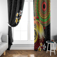 Vanuatu and Papua New Guinea Together Window Curtain Bird-of-paradise and Pig Tusk Melanesian Pattern