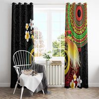 Vanuatu and Papua New Guinea Together Window Curtain Bird-of-paradise and Pig Tusk Melanesian Pattern