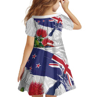 New Zealand Christmas Family Matching Off The Shoulder Long Sleeve Dress and Hawaiian Shirt Meri Kirihimete-Tuatara and Pohutukawa White Color