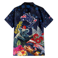 Australia and New Zealand Family Matching Long Sleeve Bodycon Dress and Hawaiian Shirt Merry Christmas-Tuatara and Koala with Plants Xmas Style