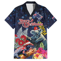 Australia and New Zealand Hawaiian Shirt Merry Christmas-Tuatara and Koala with Plants Xmas Style