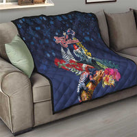 Australia and New Zealand Quilt Merry Christmas-Tuatara and Koala with Plants Xmas Style