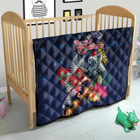 Australia and New Zealand Quilt Merry Christmas-Tuatara and Koala with Plants Xmas Style