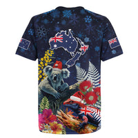 Australia and New Zealand Rugby Jersey Merry Christmas-Tuatara and Koala with Plants Xmas Style