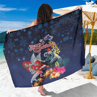 Australia and New Zealand Sarong Merry Christmas-Tuatara and Koala with Plants Xmas Style