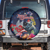 Australia and New Zealand Spare Tire Cover Merry Christmas-Tuatara and Koala with Plants Xmas Style