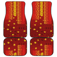Samoa Tapa Pacific Tribal Pattern Car Mats Hibiscus and Plumeria