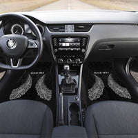 New Zealand Netball Car Mats Koru and Maori Tattoo Jersey LT03 Set 2pcs - Front Black - Polynesian Pride