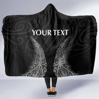 New Zealand Netball Hooded Blanket Koru and Maori Tattoo Jersey LT03 One Size Black - Polynesian Pride