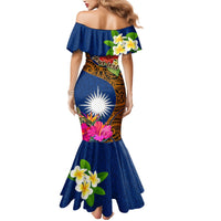 Personalised Marshall Islands Manit Day Mermaid Dress Marshall Seal Mix Hibiscus Flower Maori Pattern Style LT03 - Polynesian Pride