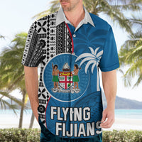 Custom Fiji Rugby Hawaiian Shirt Coat of Arms Palm Tree Mix Polynesia Tapa Pattern LT03 - Polynesian Pride