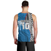 Custom Fiji Rugby Men Tank Top Coat of Arms Palm Tree Mix Polynesia Tapa Pattern LT03 - Polynesian Pride