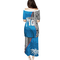 Custom Fiji Rugby Puletasi Coat of Arms Palm Tree Mix Polynesia Tapa Pattern LT03 - Polynesian Pride