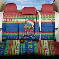 Solomon Islands Christmas Back Car Seat Cover Santa With Flag Of Solomon Polynesian Tribal Xmas Vibe