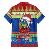 Solomon Islands Christmas Family Matching Long Sleeve Bodycon Dress and Hawaiian Shirt Santa With Flag Of Solomon Polynesian Tribal Xmas Vibe LT03 - Polynesian Pride