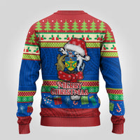 Solomon Islands Christmas Ugly Christmas Sweater Santa With Flag Of Solomon Polynesian Tribal Xmas Vibe LT03 - Polynesian Pride