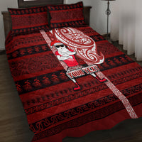Personalized New Zealand Christmas Quilt Bed Set Santa Claus and Kiwi Bird Maori Tattoo Koru Pattern LT03 - Polynesian Pride