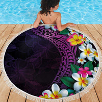Hawaiian Plumeria-Polynesian Art Tattoo Mauve Color Beach Blanket LT03 - Polynesian Pride