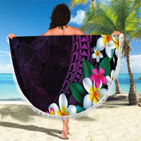 Hawaiian Plumeria-Polynesian Art Tattoo Mauve Color Beach Blanket LT03 - Polynesian Pride