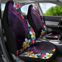 Hawaiian Plumeria-Polynesian Art Tattoo Mauve Color Car Seat Cover
