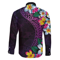Hawaiian Plumeria-Polynesian Art Tattoo Mauve Color Family Matching Puletasi and Hawaiian Shirt