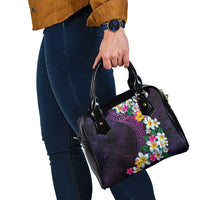 Hawaiian Plumeria-Polynesian Art Tattoo Mauve Color Shoulder Handbag