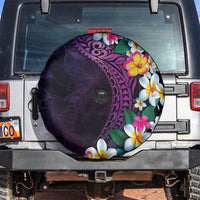 Hawaiian Plumeria-Polynesian Art Tattoo Mauve Color Spare Tire Cover