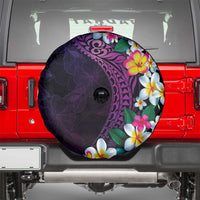 Hawaiian Plumeria-Polynesian Art Tattoo Mauve Color Spare Tire Cover