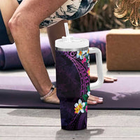 Hawaiian Plumeria-Polynesian Art Tattoo Mauve Color Tumbler With Handle LT03 - Polynesian Pride